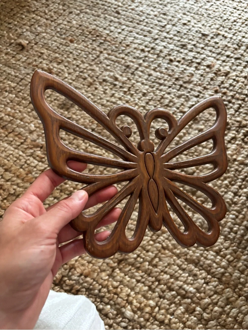 Handcrafted Brown Wooden Butterfly Wall Decor